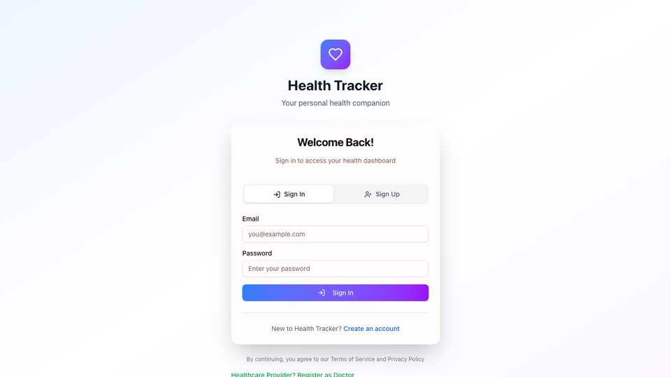 Health Tracker screenshot