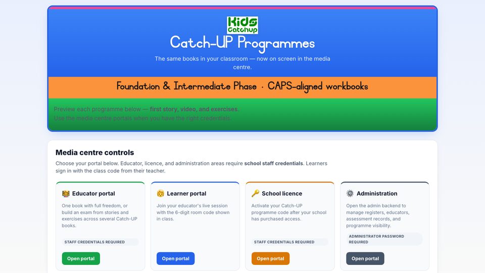 Catch-UP programmes screenshot