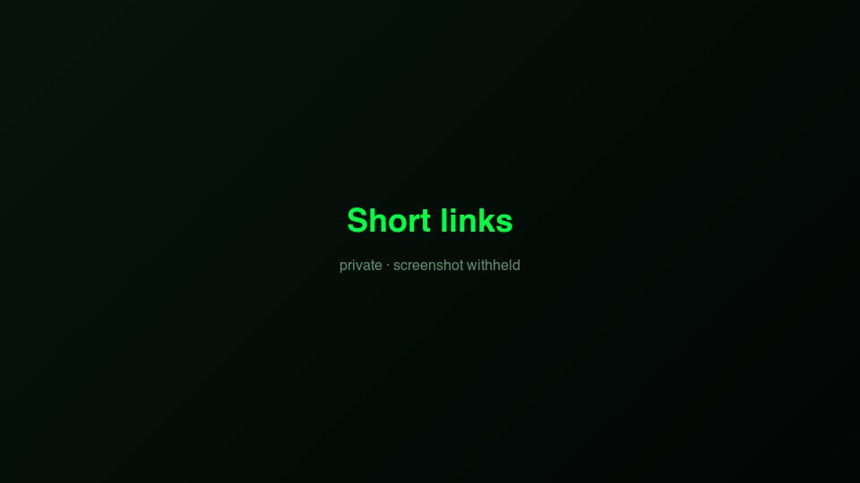 Short links screenshot